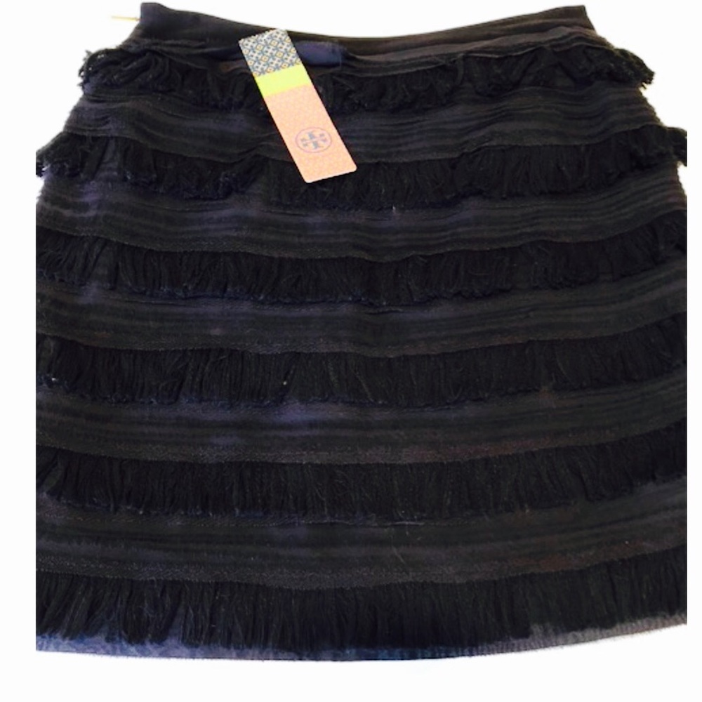 Tory Burch New Vanessa Fringe Navy Skirt Size 2
